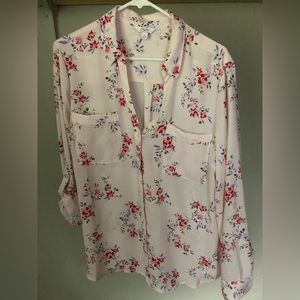 Candies floral XL V-neck long sleeve button down blouse